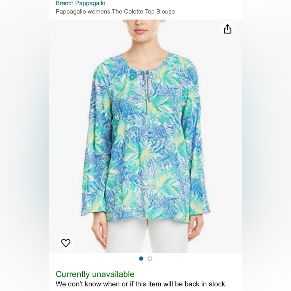 Pappagallo The Colette Top Blouse size XL
